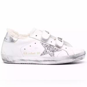 Golden Goose Old School Fur Sharling touch-strap glitter sneaker 40